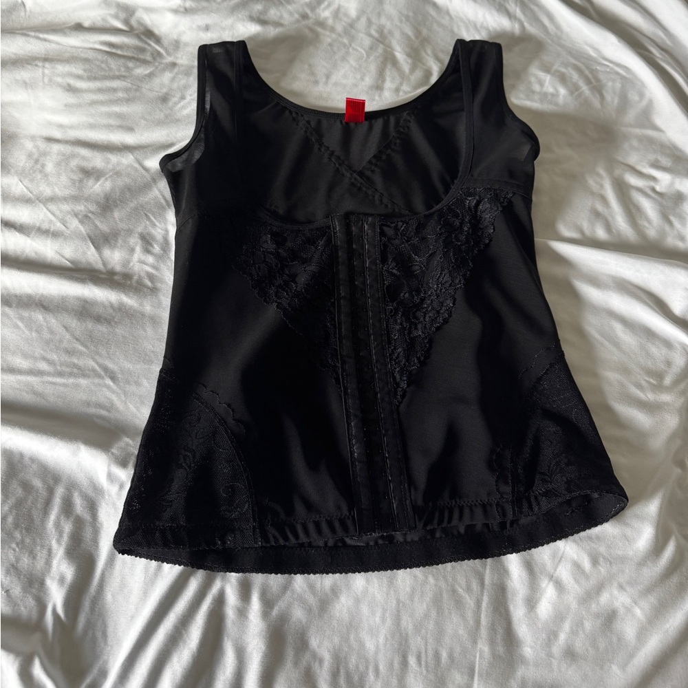 Vintage Y2K REDEFINE Black Lace Shapewear Vest - Plus Size 1XL